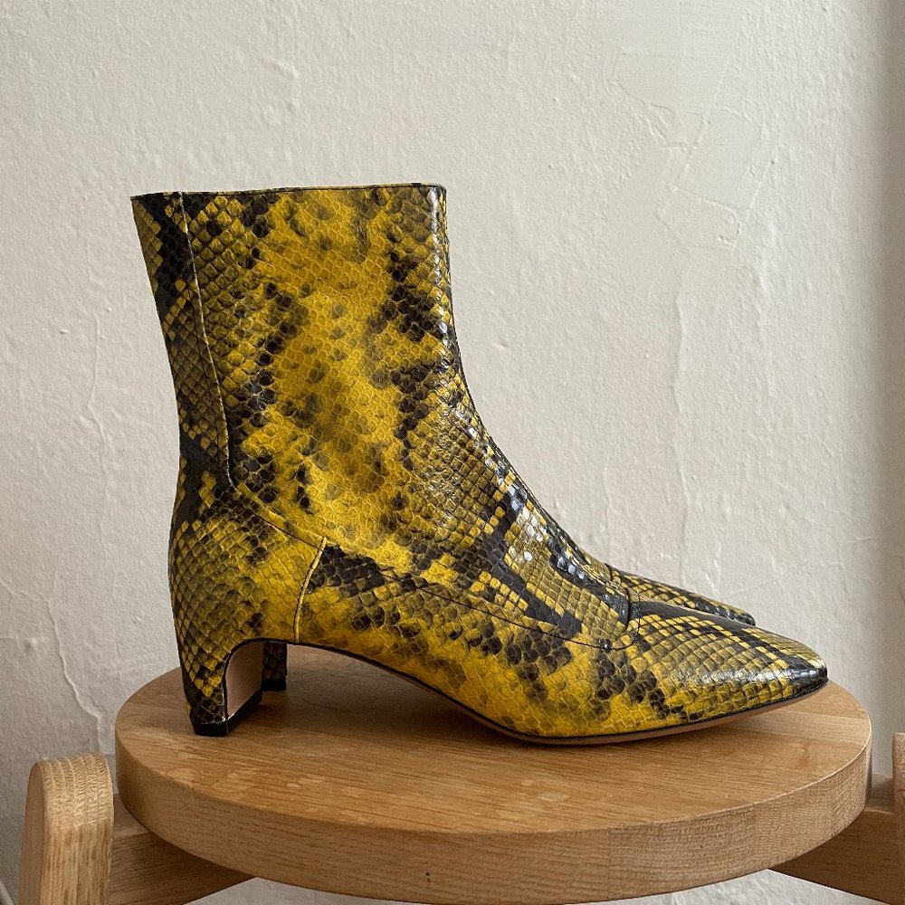 Maison Martin Margiela Yellow Python Embossed Boots, 38